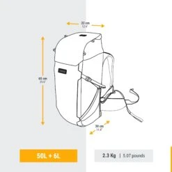 WOMEN’S TRAVEL TREKKING BACKPACK TRAVEL 900 50+6 L WITH SUITCASE OPENING -Outdoor Camping k00098c9abe81ff0b556ccc914d17294b