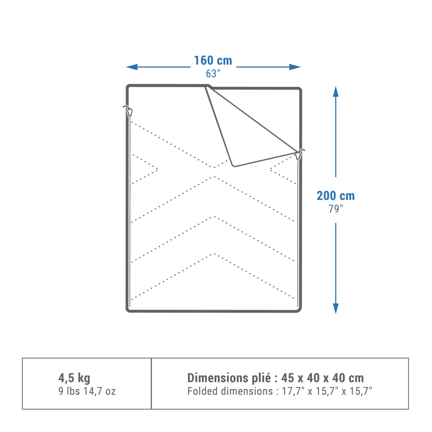 Quechua Camping Sleeping Bag Arpenaz 10° Cotton Double 4 Quechua Camping Sleeping Bag Arpenaz 10° Cotton Double - Image 2