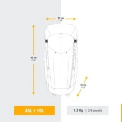 Women’s Ultralight Trekking Backpack 45+10 L -Outdoor Camping k89aa17a85440973a5bdeb2cf73a86143