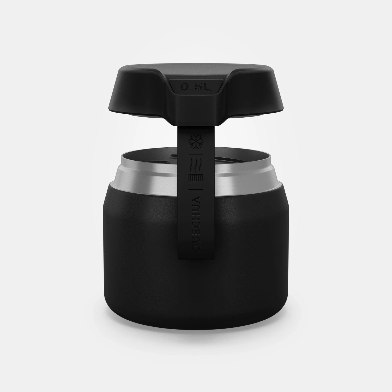 Quechua Stainless Steel Isothermal Food Box For Hiking MH500 0.5 L Black 4 Quechua Stainless Steel Isothermal Food Box For Hiking MH500 0.5 L Black - Image 2