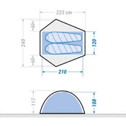 2 Man Trekking Dome Tent - MT500 -Outdoor Camping kc848671a3a5ea01d2201e540edd0ea41 1