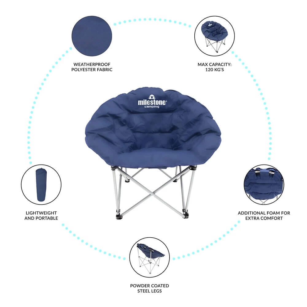 Milestone Navy Blue Deluxe Moon Chair 6 Milestone Navy Blue Deluxe Moon Chair - Image 4