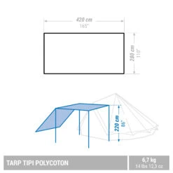 Quechua CAMPING TARP - TEPEE POLYCOTTON - 6 PERSON -Outdoor Camping ke30b7f3a23affb145c4ab3ef67f6c363