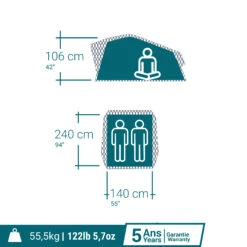 Quechua Roof Tent MH500 Fresh & Black 2P -Outdoor Camping ke90fc7ebad508388361432c5420b6254